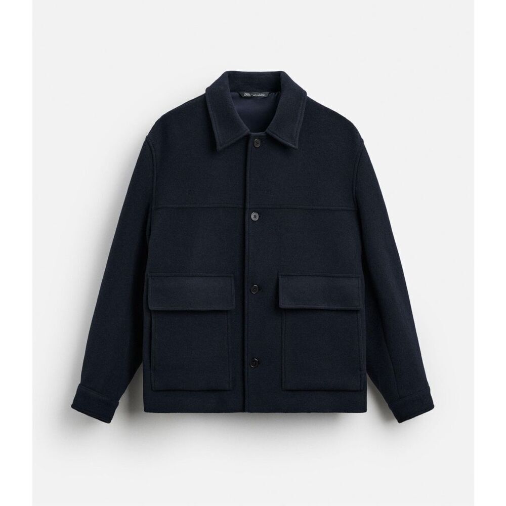 ZARA REGULAR FIT POCKET OVERCOAT